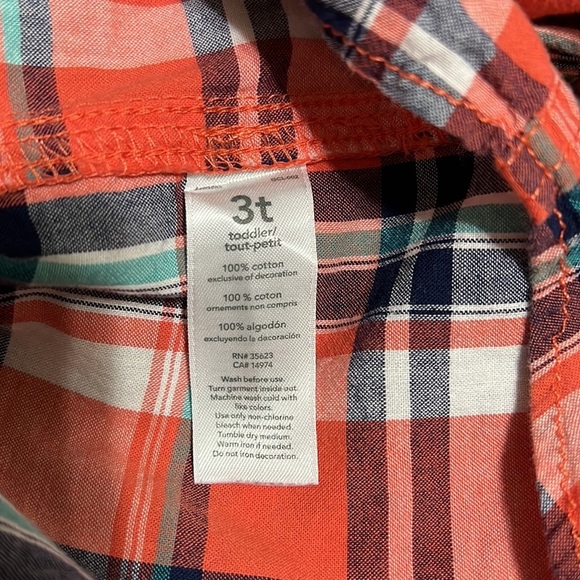 Carters Boys Long Sleeve Button Down 3T - Picture 5 of 5